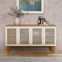 Ver imagem 1 de Buffet 4 Portas com Tela Indiana na Porta Topazzio Marrom/Nature/Off White