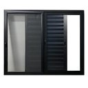 Ver imagem 4 de Janela Veneziana 3 Folhas Móveis Tela Mosquiteira 120x150cm Preto Esquadrias Bergamo