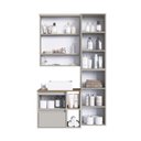 Ver imagem 4 de Conjunto Banheiro Gabinete com Cuba/Espelheira/Armários/LED 96cm Multimóveis Crpro-CON032 Arenas