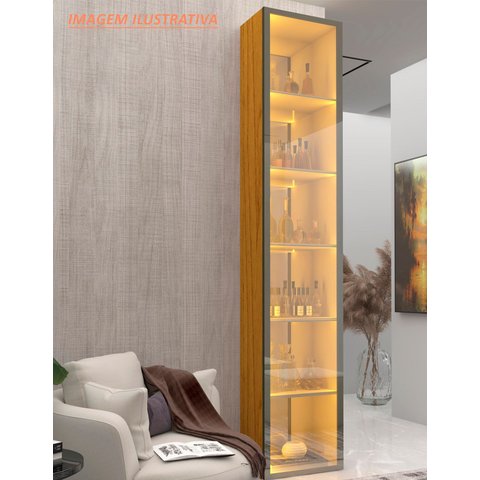 Módulo de Cristaleira 1 Porta Reflecta com Led Natural Matiz