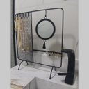 Ver imagem 2 de Porta Jóias Com Espelho Expositor de Metal Preto