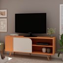 Ver imagem 5 de Rack com Painel para TV até 65 Polegadas 140CMX147,5cm Porta de Correr Bege