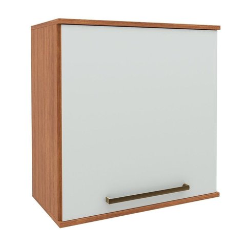 Armário Aéreo para Cozinha 1 Porta Evolution Plus Branco/Freijó/Off-White