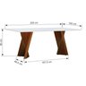 Mesa de Jantar Gus 220x100cm Tampo MDF Laqueado com Vidro - Amêndoa Off White - 2