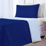 Cobre Leito Azul Marinho Cinza Solteiro 02 Peças Dupla Face - 4