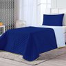Cobre Leito Azul Marinho Cinza Solteiro 02 Peças Dupla Face - 1