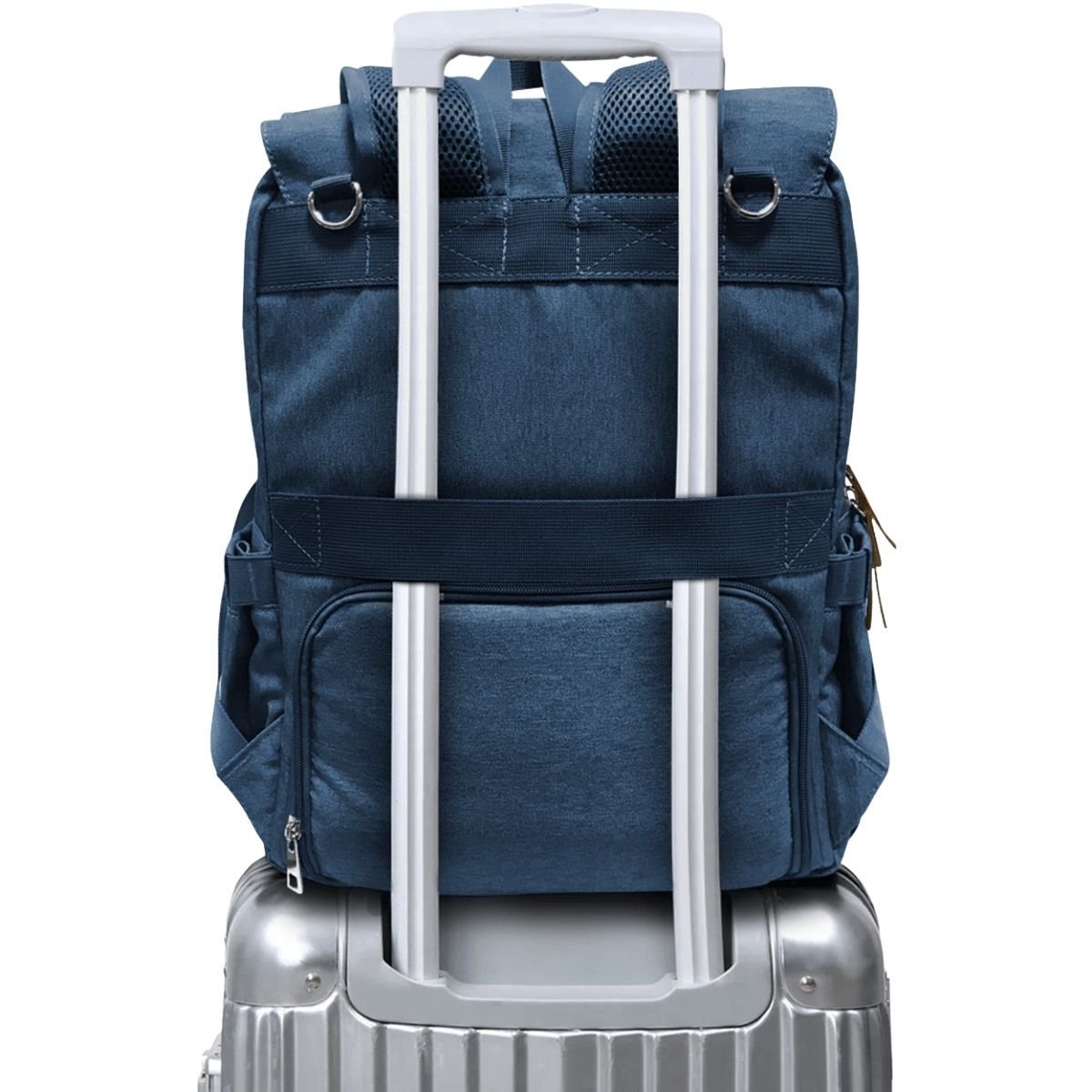 Mochila De Maternidade Donna Laço Bebê Lb Kaká Azul Denim - 7