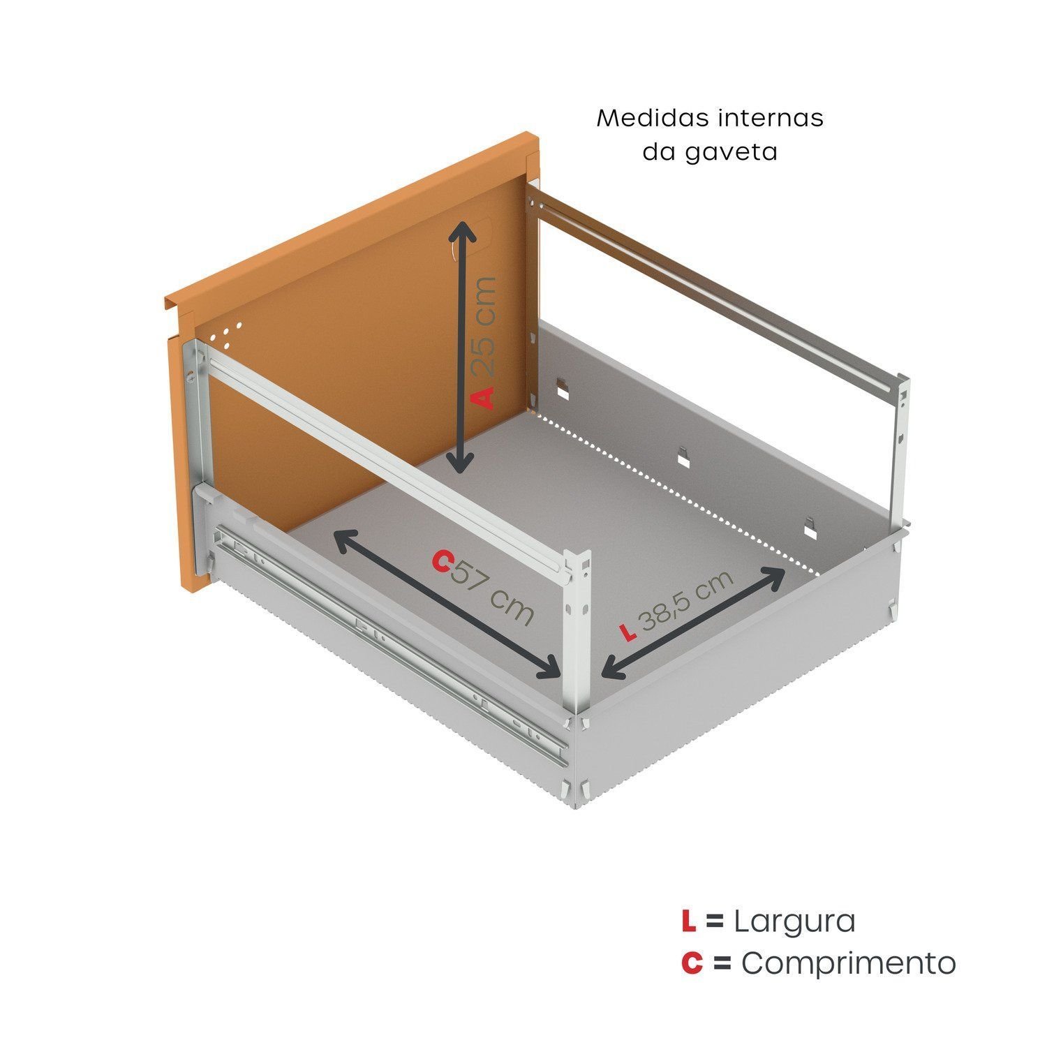 Gaveteiro Arquivo de Aço 4 Gavetas 136,2x47x67 Cm - 7