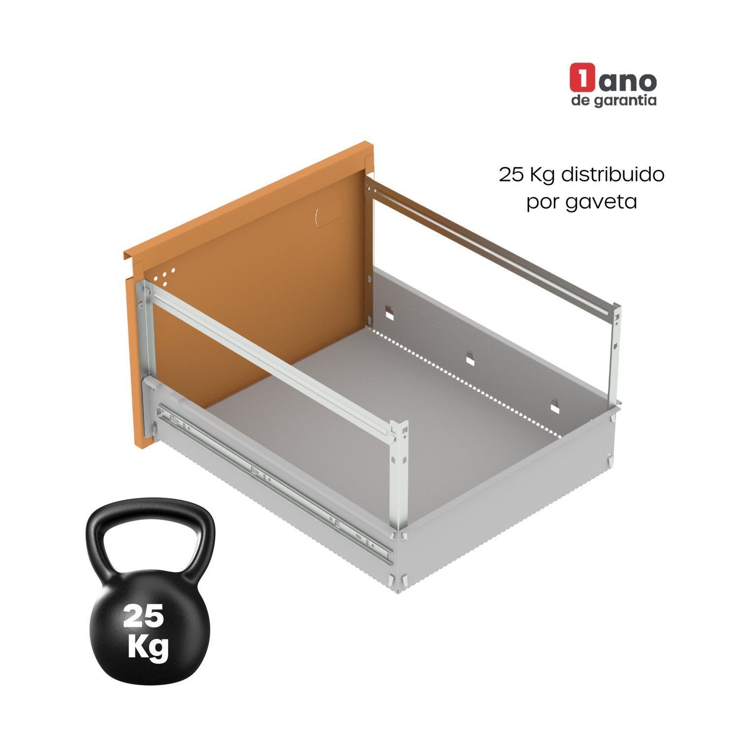 Gaveteiro Arquivo de Aço 4 Gavetas 136,2x47x67 Cm - 18