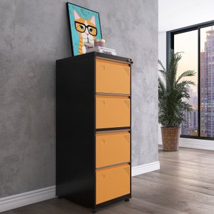 Gaveteiro Arquivo de Aço 4 Gavetas 136,2x47x67 Cm