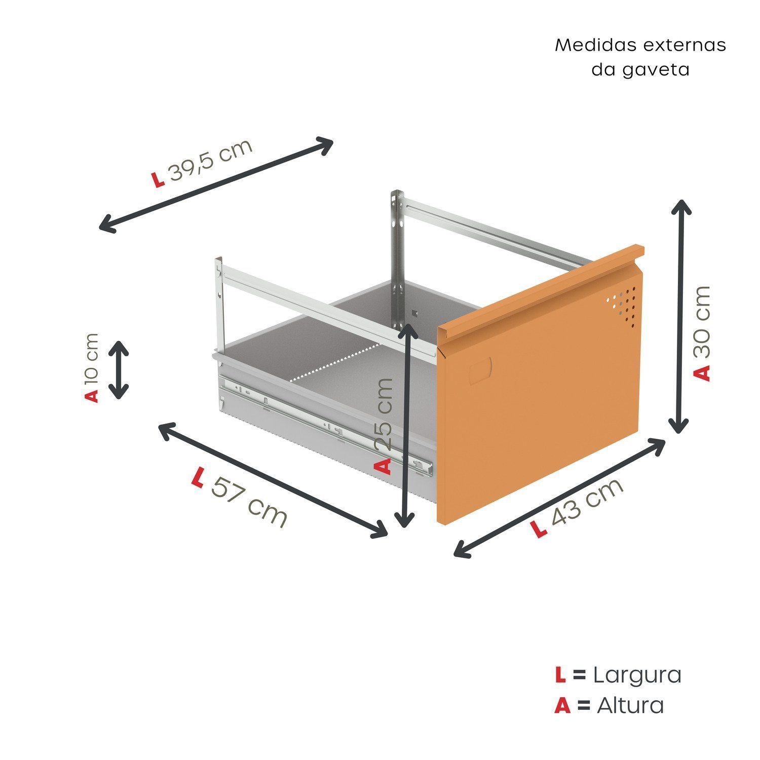 Gaveteiro Arquivo de Aço 4 Gavetas 136,2x47x67 Cm - 6