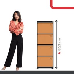 Gaveteiro Arquivo de Aço 4 Gavetas 136,2x47x67 Cm - 5