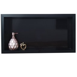 Nicho de Porcelanato Preto Nero para Banheiro 60x32cm - 5