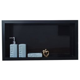 Nicho de Porcelanato Preto Nero para Banheiro 60x32cm - 9
