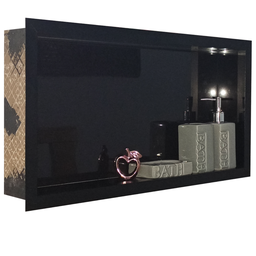 Nicho de Porcelanato Preto Nero para Banheiro 60x32cm - 4