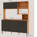 Ver imagem 3 de Cozinha Compacta 155 cm sem Tampo 1 Gaveta 5 Portas Cinza/Freijo/Grafite Belga