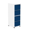 Ver imagem 3 de Gaveteiro Arquivo de Aço 4 Gavetas 136,2x47x67 cm Cinza/Branco/Azul Delrei