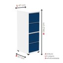 Ver imagem 4 de Gaveteiro Arquivo de Aço 4 Gavetas 136,2x47x67 cm Cinza/Branco/Azul Delrei