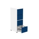 Ver imagem 2 de Gaveteiro Arquivo de Aço 4 Gavetas 136,2x47x67 cm Cinza/Branco/Azul Delrei
