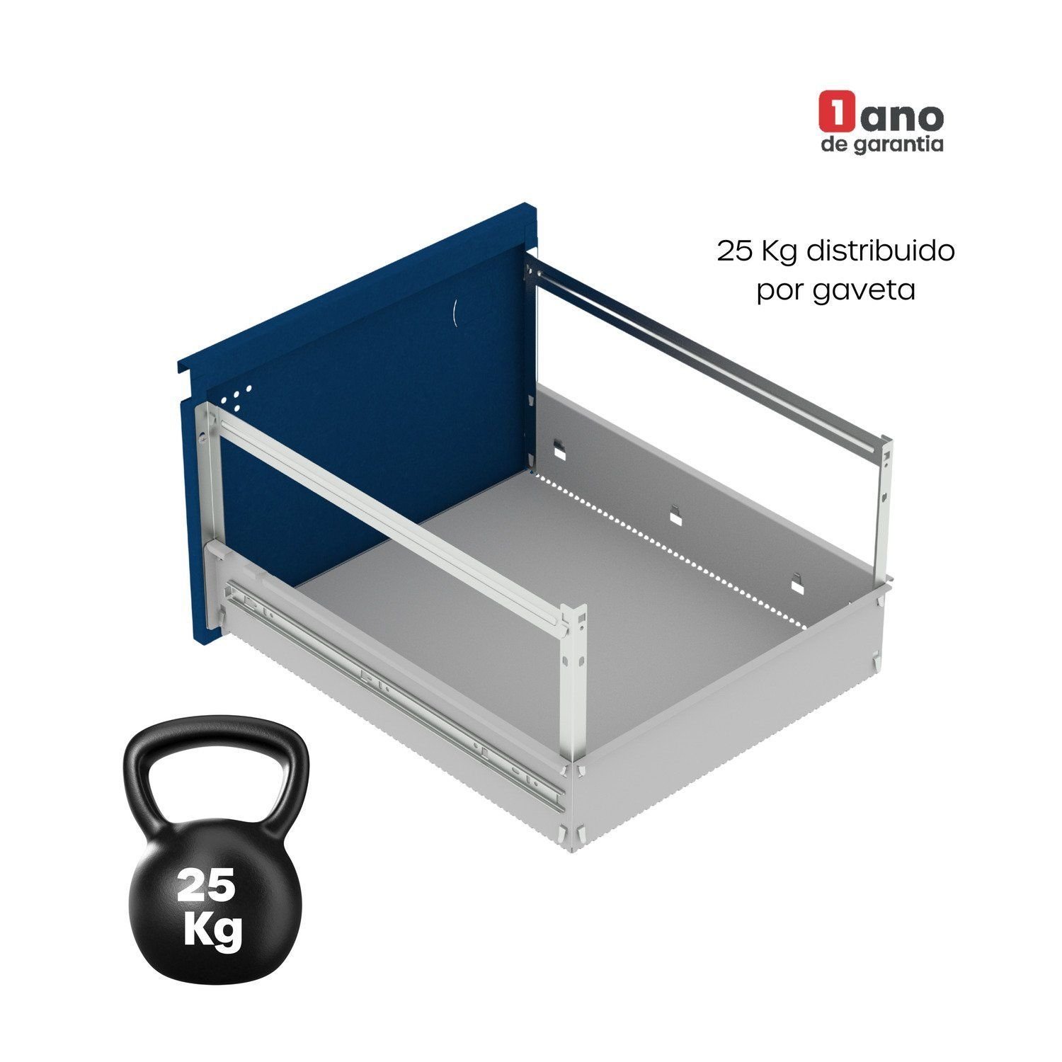 Gaveteiro Arquivo de Aço 4 Gavetas 136,2x47x67 Cm - 18