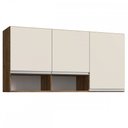 Ver imagem 1 de Armário Aéreo Cozinha Athena 3 Portas Itauba/Off White - Irm Móveis