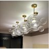 Lustre Pendente Moderno Dourado com Bolhas de Vidro Transparente Led Integrado - 2
