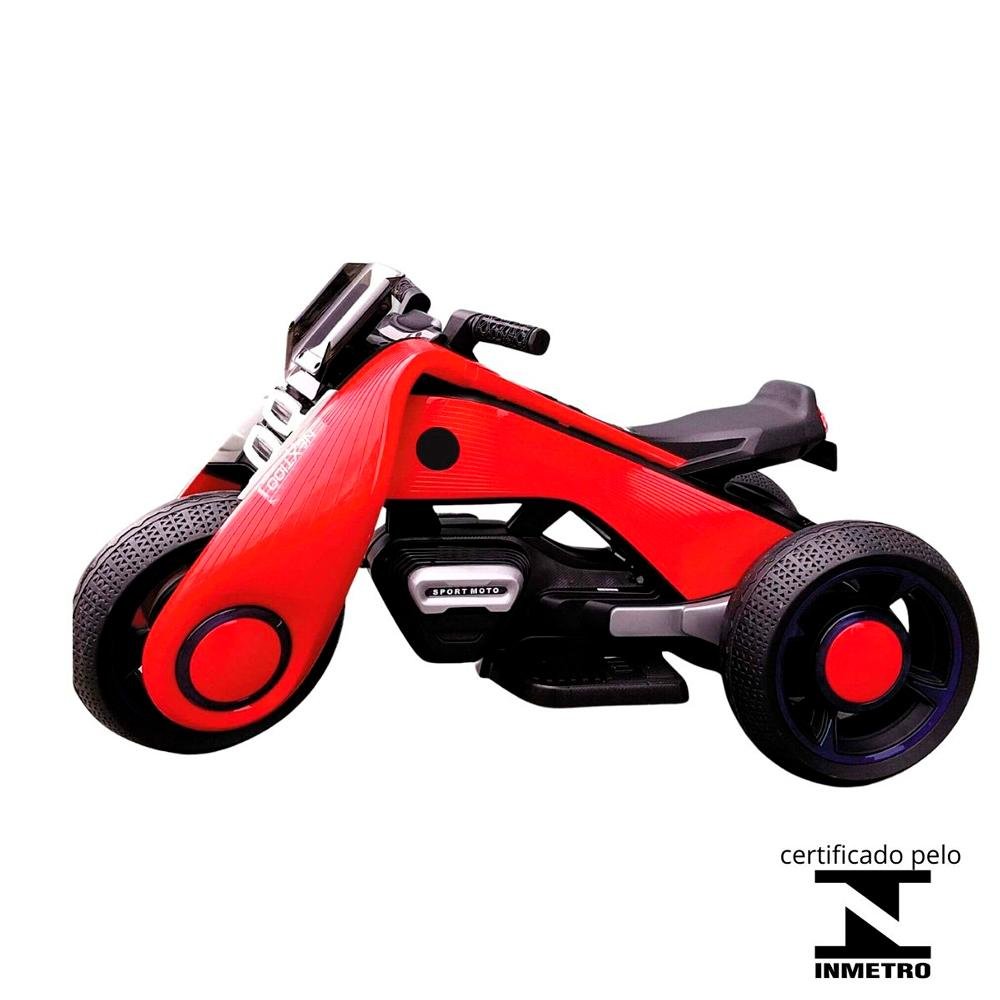 Mini Moto Elétrica Luzes e Som Infantil 6v Vermelho BW223VM Importway - 8