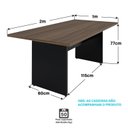 Ver imagem 5 de Mesa de Jantar 6 Lugares Cozinha 200x100cm MDP Marrom/Nogal/Preto