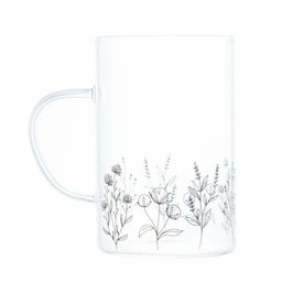 Jogo de 02 Canecas de Vidro Borossilicato 280 Ml Flor Wolff - 2