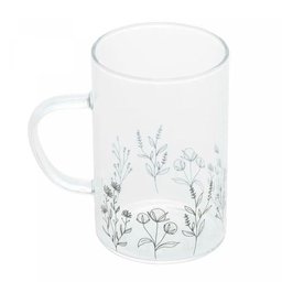 Jogo de 02 Canecas de Vidro Borossilicato 280 Ml Flor Wolff - 1