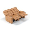 Ver imagem 3 de Sofá 2 Lugares Reclinável Manual em Corino Importado Cor Caramelo Linha Cinema