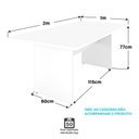 Ver imagem 5 de Mesa de Jantar 6 Lugares Cozinha 200x100cm MDP Branco