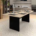Ver imagem 1 de Mesa de Jantar 6 Lugares Cozinha 200x100cm MDP Bege/Carvalho/Preto