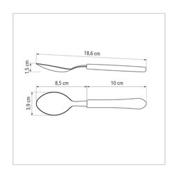 Kit 6 Colher de Mesa Inox Vermelho Tramontina Leme - 4