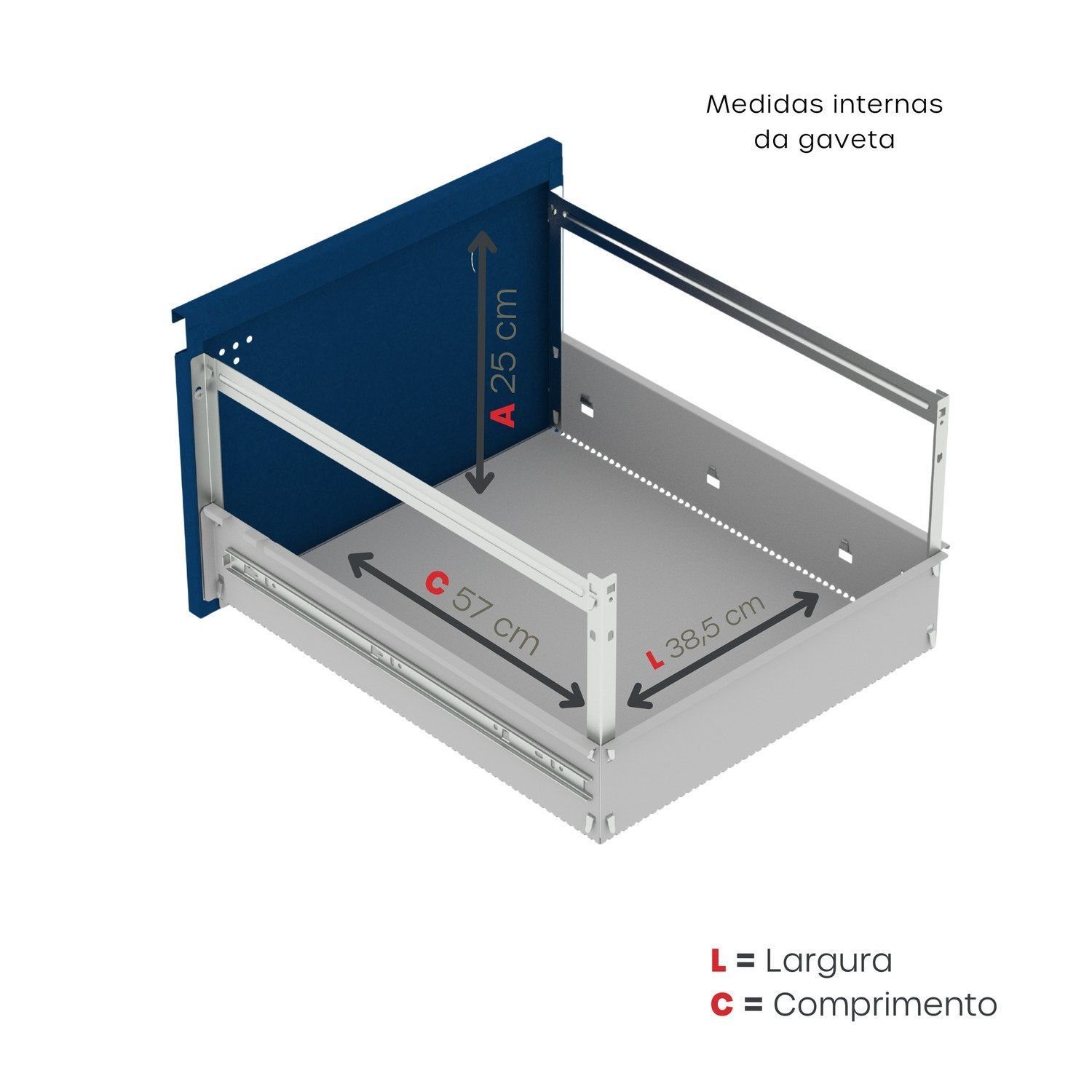 Gaveteiro Arquivo de Aço 4 Gavetas 136,2x47x67 Cm - 7