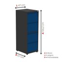Ver imagem 4 de Gaveteiro Arquivo de Aço 4 Gavetas 136,2x47x67 cm Cinza/Preto/Azul Dali