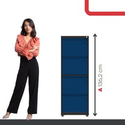 Gaveteiro Arquivo de Aço 4 Gavetas 136,2x47x67 Cm - 5