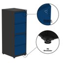 Ver mais imagens de Gaveteiro Arquivo de Aço 4 Gavetas 136,2x47x67 cm Cinza/Preto/Azul Dali