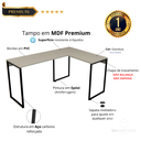 Ver imagem 2 de Mesa Escritório em L Escrivaninha Industrial de Canto 100% Mdf Cinza Premium e Aço