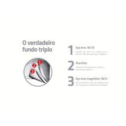 Frigideira Tramontina Professional Rasa em Aço Inox Antiaderente 20 Cm 1,1 L - 2