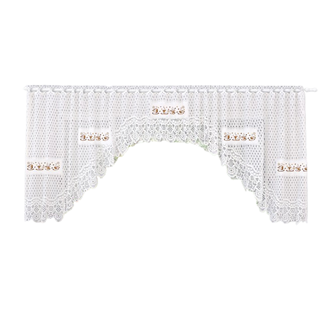 Cortina Bando Renda Cascata Cozinha Xicaras Café 3,15x0,95