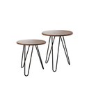 Ver imagem 3 de Mesa de Canto Duo Lisboa Ferro Preto Tampo Amêndoa