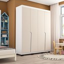 Ver mais imagens de Guarda Roupas 4 Portas 4 Gavetas Porto Bege/Branco/Creme