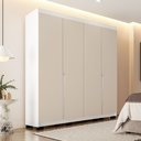 Ver imagem 7 de Guarda Roupas 4 Portas 4 Gavetas Porto Bege/Branco/Creme
