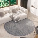 Ver imagem 3 de Tapete Redondo Sala 2,00x2,00 Italia Macio Design Elegante Cinza