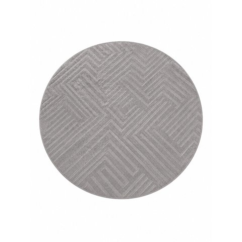 Tapete Redondo Sala 2,00x2,00 Italia Macio Design Elegante Cinza
