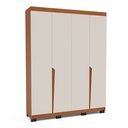 Ver imagem 2 de Guarda Roupas 4 Portas 4 Gavetas Porto Bege/Freijó/Creme