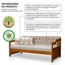 Ver imagem 3 de Sofá Cama Dublin Mona Estofado Capitonê Veludo Bege Madeira - Castanho