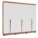 Ver imagem 2 de Guarda-Roupa 6 Portas 4 Gavetas Porto Branco/Freijó