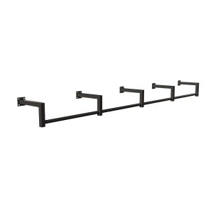 Arara De Parede Para Loja Modelo em L Premium Leve Comac - 8 Tamanhos Preto 300 cm